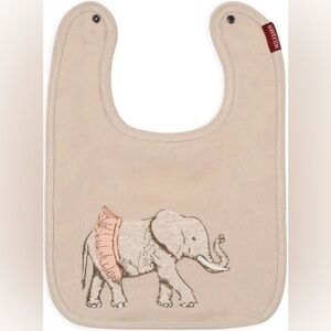 Milkbarn Infant Baby Appliqué Organic Linen Two-Layer Bib Tutu Elephant